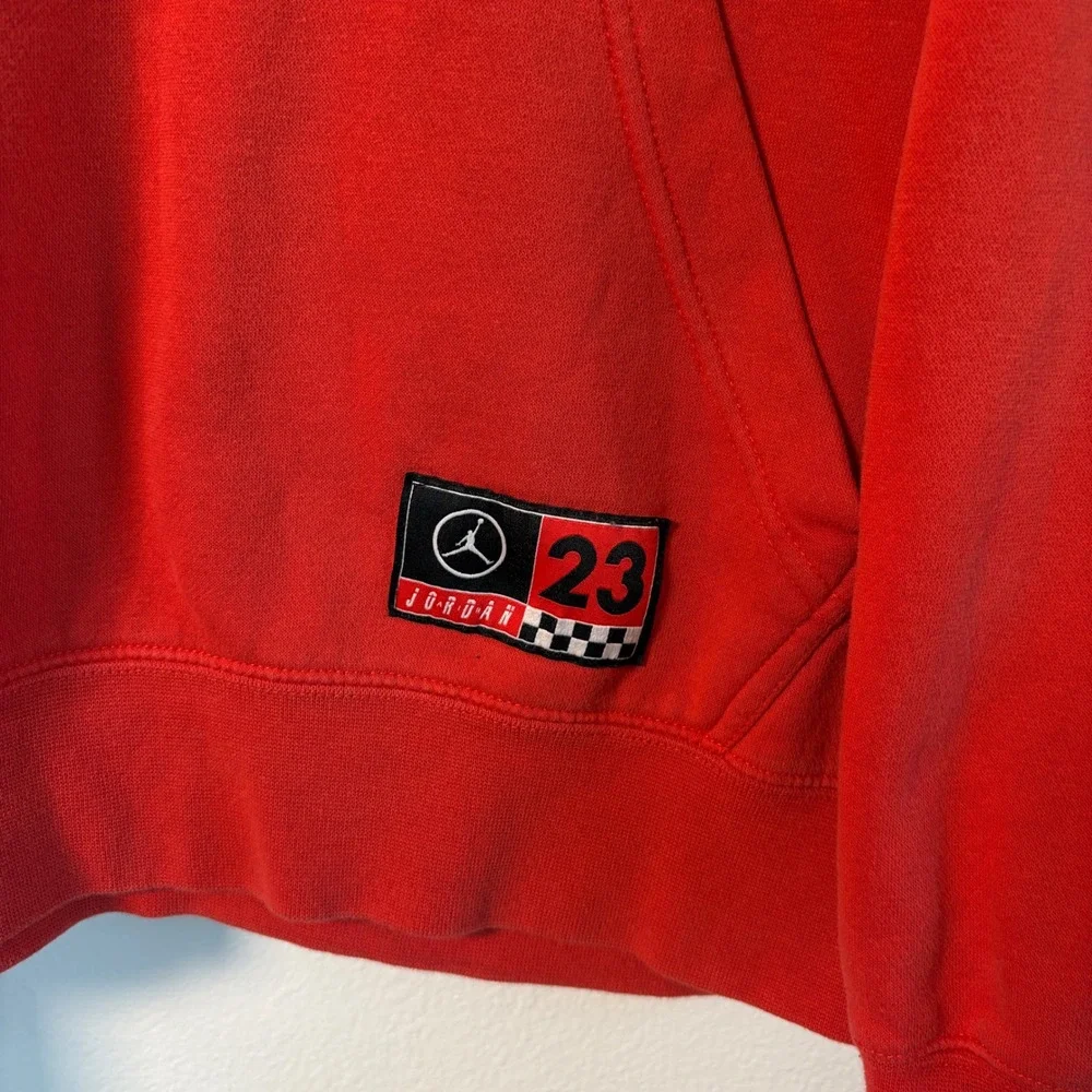 Jordan Brand Mens Red Racing Checkerboard Jumpman Signature Hoodie Size M - Picture 4 of 8